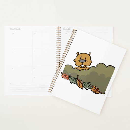 Groundhog gluren door de Struiken van de herfst Planner (Display)