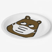 Groundhog in Face Mask Papieren Bordje (Gekanteld)