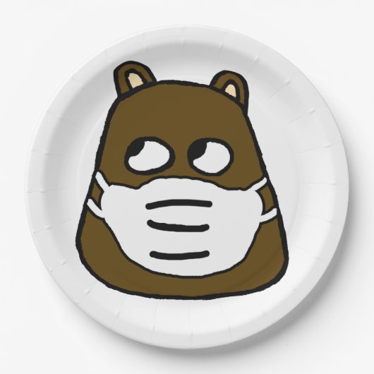 Groundhog in Face Mask Papieren Bordje (Voorkant)