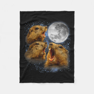 Groundhog-liefhebber Groundhog huilt bij de maan M Fleece Deken