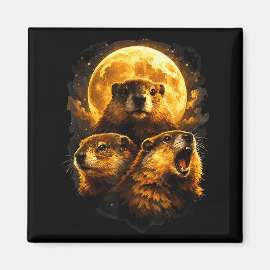 Groundhog Maan Magneet (Voorkant)