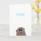 Groundhog pensée personnalisée de votre carte (Fleur jaune)