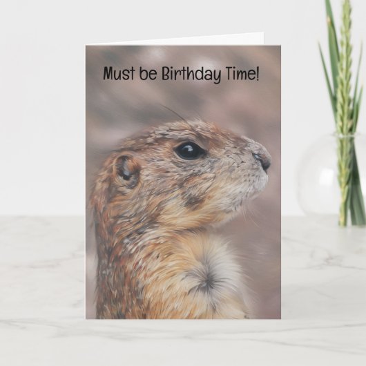 Groundhog Portrait jolie carte d'anniversaire (Devant)