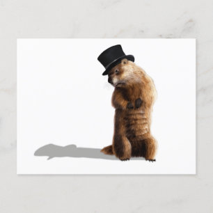 Groundhog Seeing Shadow Briefkaart