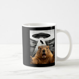 Groundhog Selfie Met Alien Ufo Humor Mannen Vrouwe Koffiemok