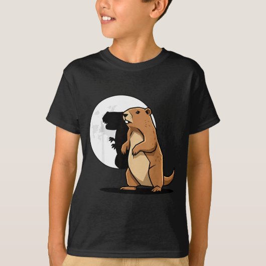 Groundhog Shadow Dinosaur Puppet Happy Groundhog D T-shirt (Voorkant)