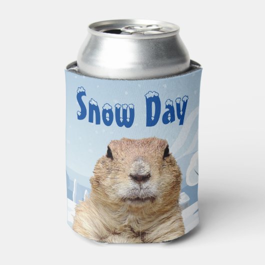 Groundhog Snow Day Blikjeskoeler (Blikje Voorkant)