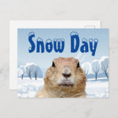 Groundhog Snow Day Briefkaart (Voorkant / Achterkant)