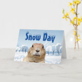 Groundhog Snow Day Kaart (Gele Bloem)