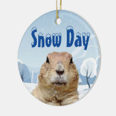 Groundhog Snow Day Keramisch Ornament (Links)