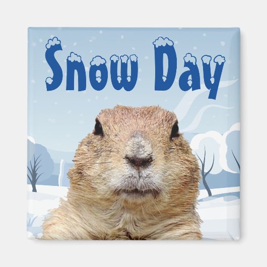 Groundhog Snow Day Magneet (Voorkant)