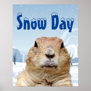 Groundhog Snow Day Poster