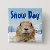 Groundhog Snow Day Vierkante Button 5,1 Cm (Voorkant)