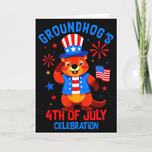 Groundhogs 4 juli viering Patriotisch Ameri Kaart