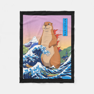 Groundhogzilla Grappige Japanse Grote Golf Anime G Fleece Deken