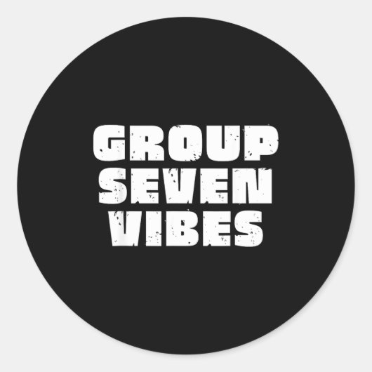 Group 7 Seven Vibes Elite Members Ronde Sticker (Voorkant)