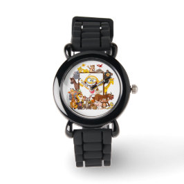 Group Cartoon Animals fun Horloge