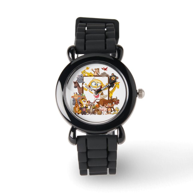 Group Cartoon Animals fun Horloge (Voorkant)