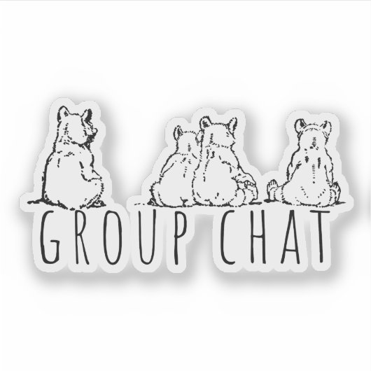 Group Chat Cute Bears Sticker (Voorkant)