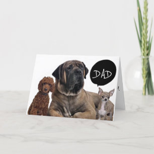 GROUP OF DOGS *BEST BIRTHDAY EVER DAD* WISHES KAART