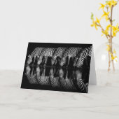 Group of Plains Zebra Drink Together at Night Kaart (Gele Bloem)