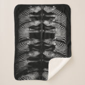 Group of Plains Zebra Drink Together at Night Sherpa Deken (Voorkant)