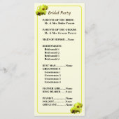 Group of Yellow Orchids Wedding Programme Programma (Achterkant)