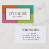 Groupe Color Block CEO Cartes de visite d'entrepri (Devant / Derrière)