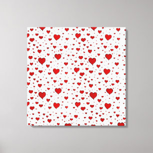 Groupe de Coeurs Enveloppé Toile (Quad)