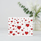 Groupe de coeurs rouges carte de Saint-Valentin (Debout devant)