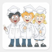 Groupe De Diplômés Sticker Carré De L'Éducation (Devant)