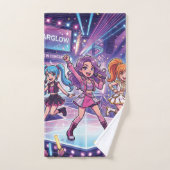 Groupe de filles JPop de dessin animé (Serviette à main)