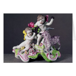 Groupe de Longton Hall, deux putti avec la chèvre