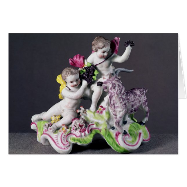 Groupe de Longton Hall, deux putti avec la chèvre, (Devant horizontal)
