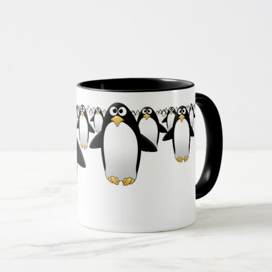 Groupe de Penquins sur une tasse de café (Devant droit)