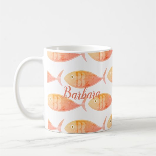 Groupe de poissons saumons Mug de café (Gauche)