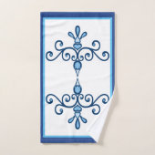 Groupe de quatre oiseaux ou inséparables bleus (Serviette à main)