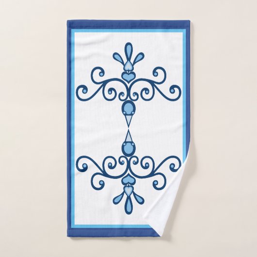 Groupe de quatre oiseaux ou inséparables bleus (Serviette à main)