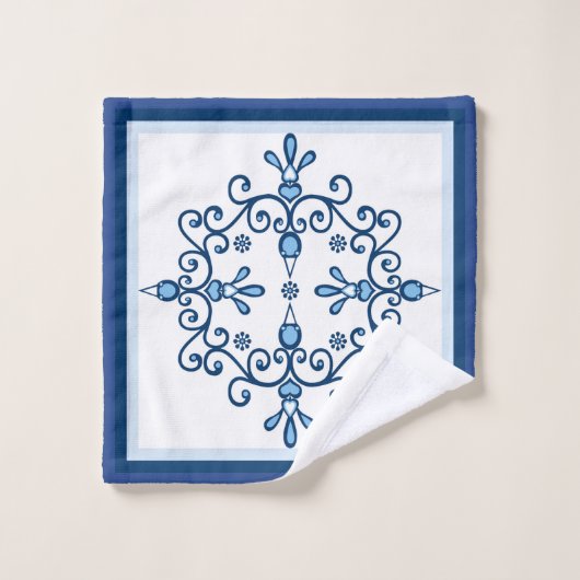 Groupe de quatre oiseaux ou inséparables bleus (Gant de toilette)