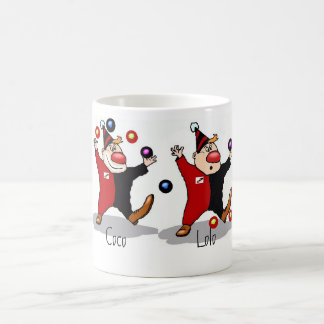 Groupe de tasse de café de clowns