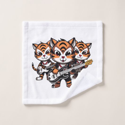 Groupe de Tigres Jouant (Gant de toilette)