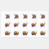 Groupe Motovationnel De 3 Stickers Snail Différent (Feuille)