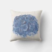 Groupe rond bleu d'hortensia sur le coussin blanc (Verso)