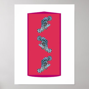 Grouper in Beweging - Magenta-getinte Achtergrond Poster
