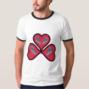 Grouper Twins - 3 Rode Harten met Zwarte Rand T-shirt