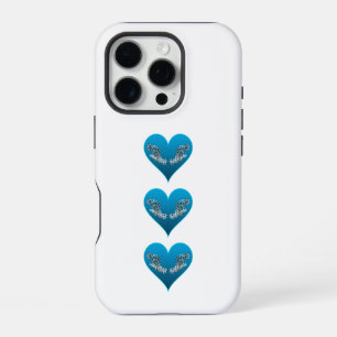 Groupervis - Blauwe Harten, verticaal gerangschikt iPhone 16 Pro Hoesje