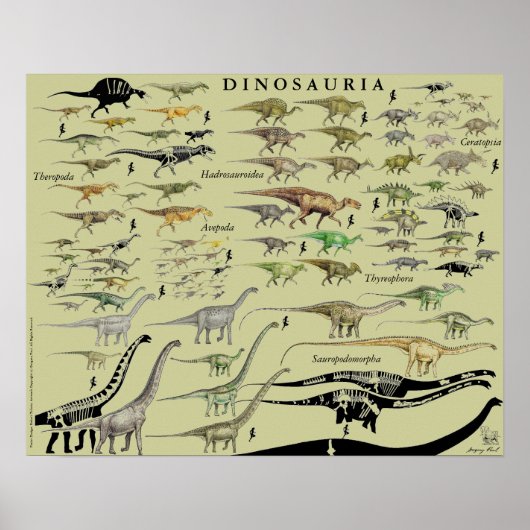 Groupes de dinosaures Échelle Poster Graphique Gre (Devant)