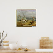 Grouse schietsport (olie op doek) poster (Keuken)