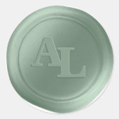 Grove Green Seal Monogram Bruiloft Stickers (Voorkant)