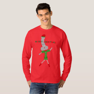 grove kerstmis rode groene elf , t - shirts